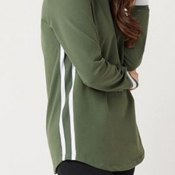 Denim & Co Long-Sleeve Tunic with Striped Rib 2168 - Picture 3 of 3